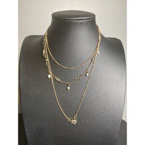 Feminine Gold Layered Necklace Charms & Adjustable Chain